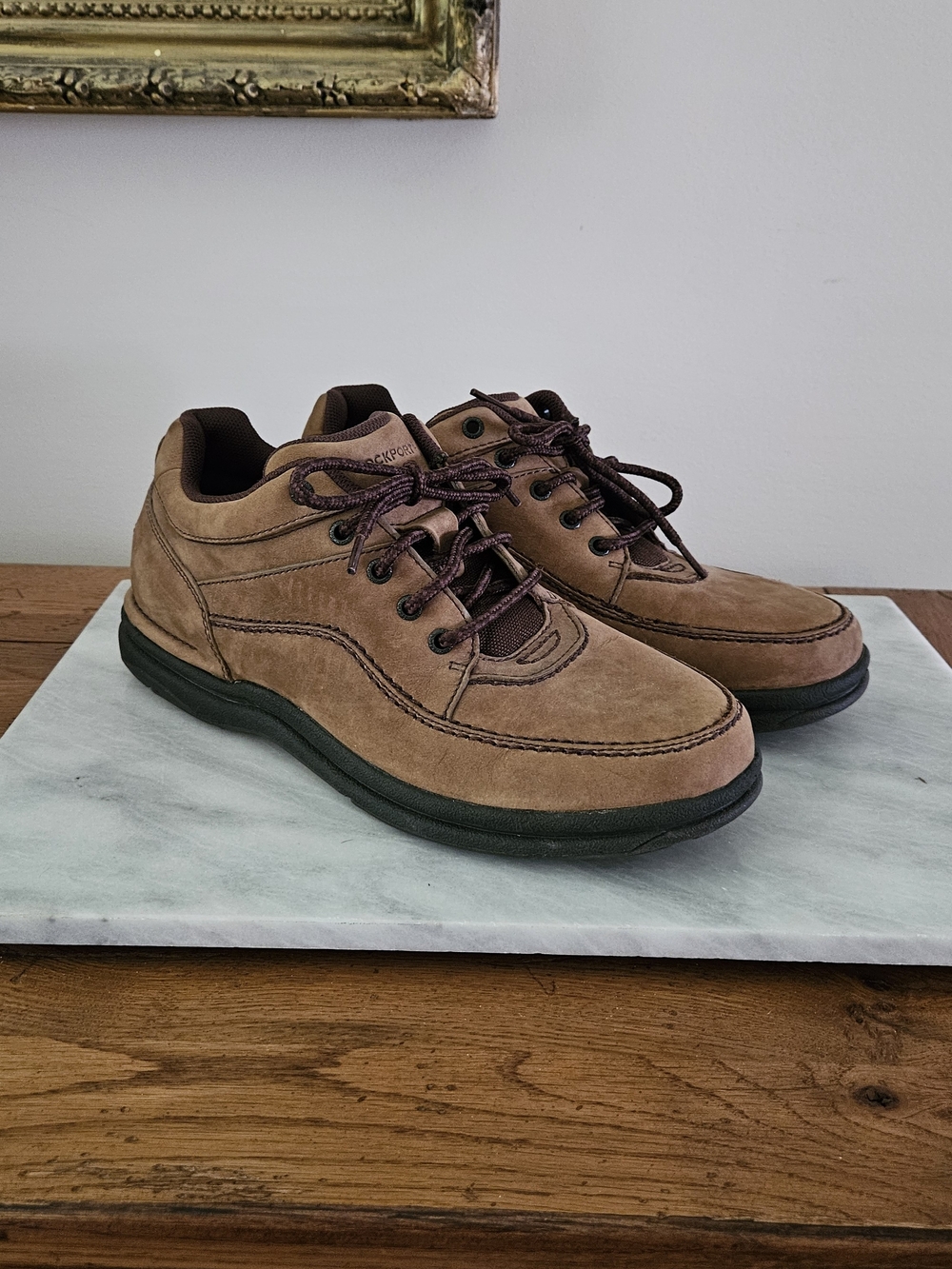 Rockport Men's Tan Suede Casual Lace-Up Shoe